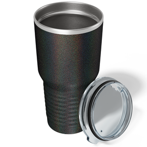 Custom Laser Engraved 30oz Black Glitter Stainless Steel Tumbler