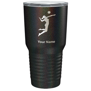 Personalized Volleyball Player Silhouette Laser Engraved on Stainless Steel Volleyball Tumbler