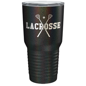 Lacrosse Sticks Laser Engraved on Stainless Steel Lacrosse Tumbler