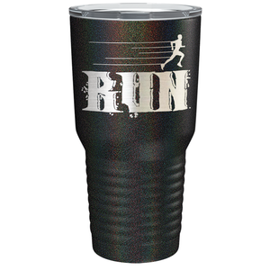Run Laser Engraved on Stainless Steel Cross Country Tumbler
