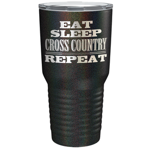 Eat Sleep Cross Country Repeat Laser Engraved on Stainless Steel Cross Country Tumbler
