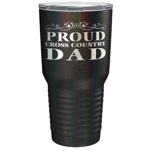 Proud Cross Country Dad Laser Engraved on Stainless Steel Cross Country Tumbler