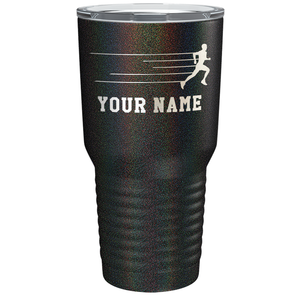 Running Man Cross Country Laser Engraved on Stainless Steel Cross Country Tumbler