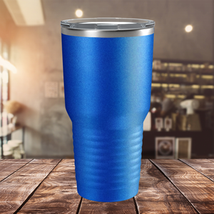 Custom Laser Engraved 30oz Blue Glitter Stainless Steel Tumbler