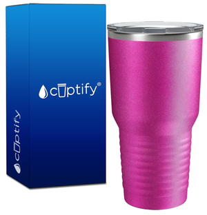 Custom Laser Engraved 30oz Pink Glitter Stainless Steel Tumbler