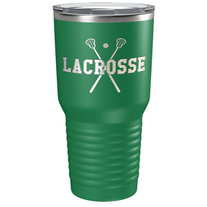Lacrosse Sticks Laser Engraved on Stainless Steel Lacrosse Tumbler