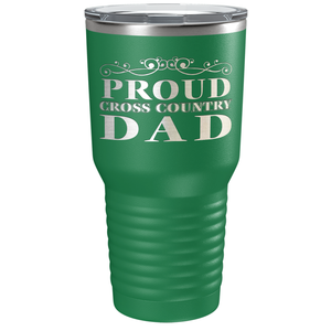 Proud Cross Country Dad Laser Engraved on Stainless Steel Cross Country Tumbler