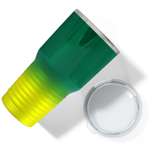 Custom Laser Engraved 30oz Green Yellow Ombre Stainless Steel Tumbler
