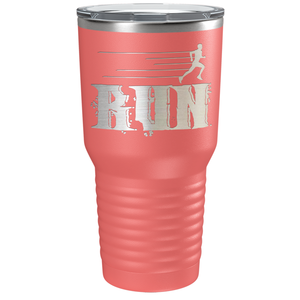 Run Laser Engraved on Stainless Steel Cross Country Tumbler