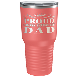 Proud Cross Country Dad Laser Engraved on Stainless Steel Cross Country Tumbler