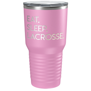 Eat Sleep Lacrosse Laser Engraved on Stainless Steel Lacrosse Tumbler