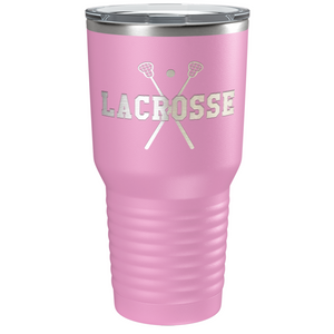 Lacrosse Sticks Laser Engraved on Stainless Steel Lacrosse Tumbler