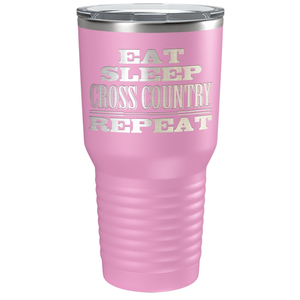 Eat Sleep Cross Country Repeat Laser Engraved on Stainless Steel Cross Country Tumbler