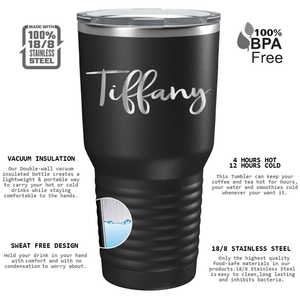 Cuptify Personalized on Black 30 oz Stainless Steel Ringneck Tumbler