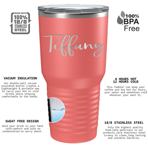 Cuptify Personalized on Guava 30 oz Stainless Steel Ringneck Tumbler
