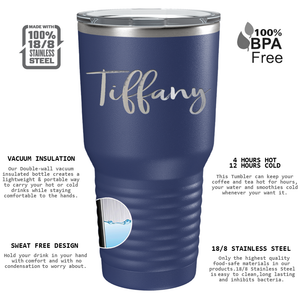 Cuptify Personalized on Navy Blue 30 oz Stainless Steel Ringneck Tumbler