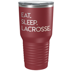 Eat Sleep Lacrosse Laser Engraved on Stainless Steel Lacrosse Tumbler