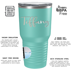 Cuptify Personalized on Seafoam 30 oz Stainless Steel Ringneck Tumbler