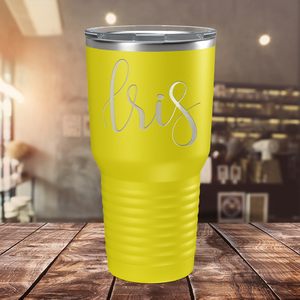 Cuptify Personalized on Yellow 30 oz Stainless Steel Ringneck Tumbler