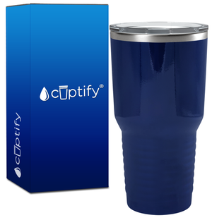 Custom Laser Engraved 30oz Navy Blue Gloss Stainless Steel Tumbler