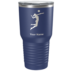 Personalized Volleyball Player Silhouette Laser Engraved on Stainless Steel Volleyball Tumbler