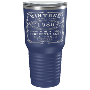 1986 Vintage Perfectly Aged 35th on Stainless Steel Tumbler