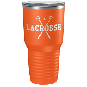 Lacrosse Sticks Laser Engraved on Stainless Steel Lacrosse Tumbler
