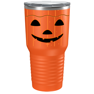 Jack O Lantern Pumpkin Face on Stainless Steel Halloween Tumbler