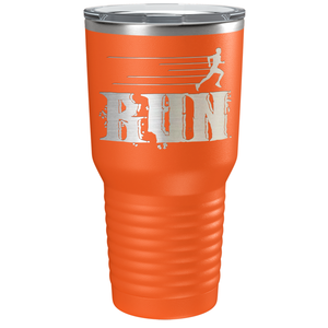 Run Laser Engraved on Stainless Steel Cross Country Tumbler