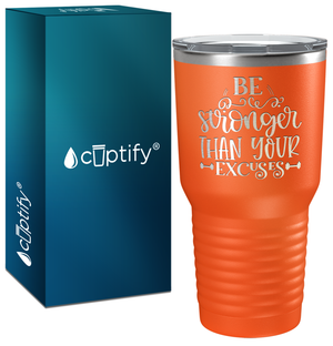 Be Stronger Laser Engraved on Stainless Steel Motivational Tumbler