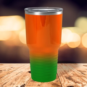 Custom Laser Engraved 30oz Orange Green Ombre Stainless Steel Tumbler