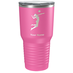 Personalized Volleyball Player Silhouette Laser Engraved on Stainless Steel Volleyball Tumbler