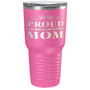 Proud Cross Country Mom Laser Engraved on Stainless Steel Cross Country Tumbler