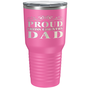 Proud Cross Country Dad Laser Engraved on Stainless Steel Cross Country Tumbler