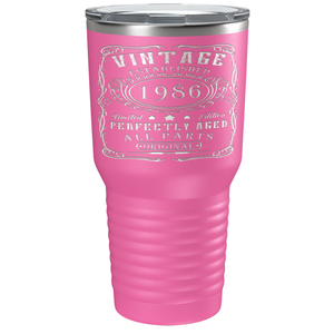 1986 Vintage Perfectly Aged 35th on Stainless Steel Tumbler
