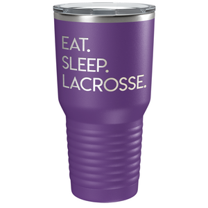 Eat Sleep Lacrosse Laser Engraved on Stainless Steel Lacrosse Tumbler