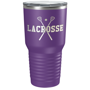 Lacrosse Sticks Laser Engraved on Stainless Steel Lacrosse Tumbler