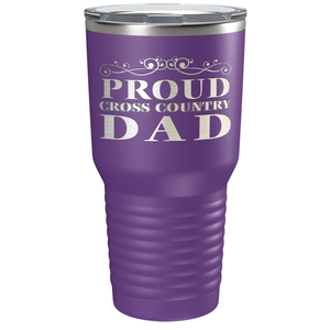 Proud Cross Country Dad Laser Engraved on Stainless Steel Cross Country Tumbler