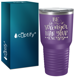 Be Stronger Laser Engraved on Stainless Steel Motivational Tumbler