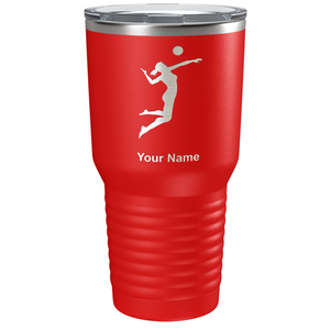 Personalized Volleyball Player Silhouette Laser Engraved on Stainless Steel Volleyball Tumbler