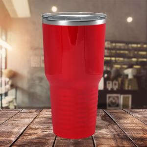 Custom Laser Engraved 30oz Red Gloss Stainless Steel Tumbler