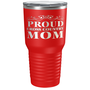 Proud Cross Country Mom Laser Engraved on Stainless Steel Cross Country Tumbler