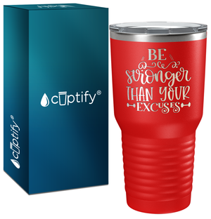 Be Stronger Laser Engraved on Stainless Steel Motivational Tumbler