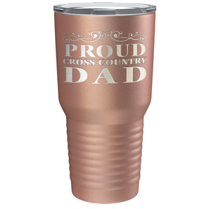 Proud Cross Country Dad Laser Engraved on Stainless Steel Cross Country Tumbler