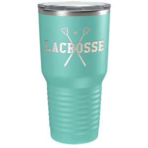 Lacrosse Sticks Laser Engraved on Stainless Steel Lacrosse Tumbler