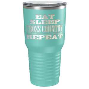 Eat Sleep Cross Country Repeat Laser Engraved on Stainless Steel Cross Country Tumbler
