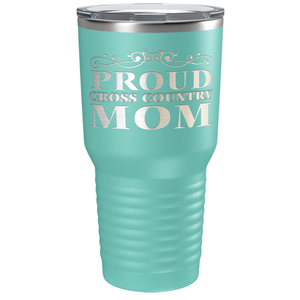 Proud Cross Country Mom Laser Engraved on Stainless Steel Cross Country Tumbler