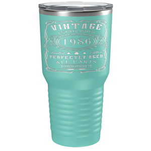1986 Vintage Perfectly Aged 35th on Stainless Steel Tumbler