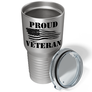 Proud Veteran on Stainless 30 oz Stainless Steel Tumbler