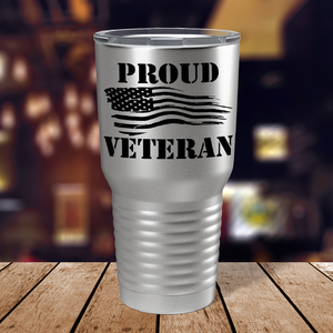Proud Veteran on Stainless 30 oz Stainless Steel Tumbler